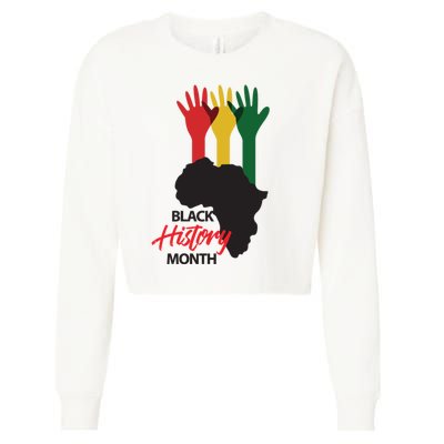 Black History Month Hands Map Cropped Pullover Crew