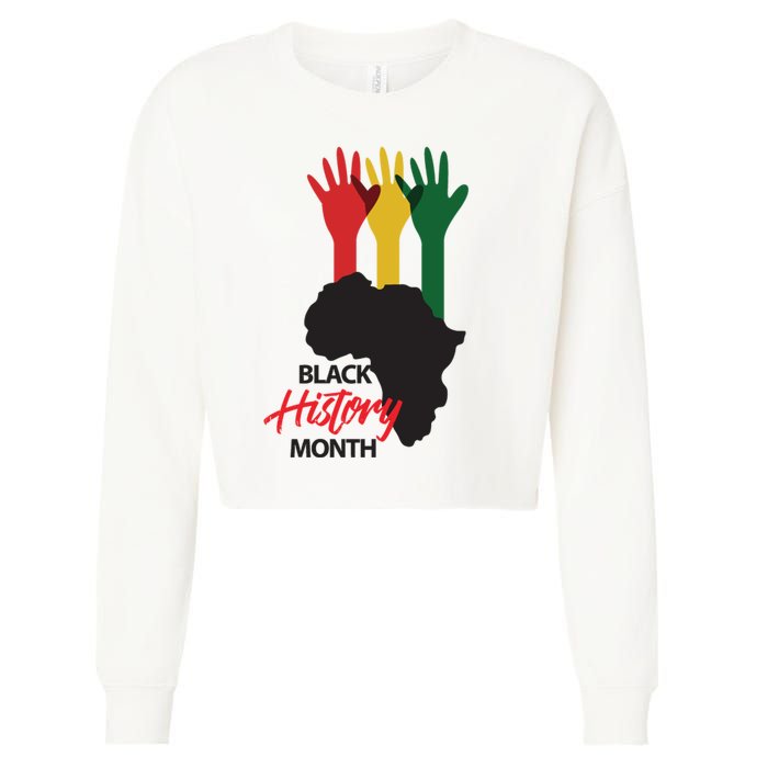 Black History Month Hands Map Cropped Pullover Crew