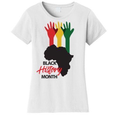 Black History Month Hands Map Women's T-Shirt