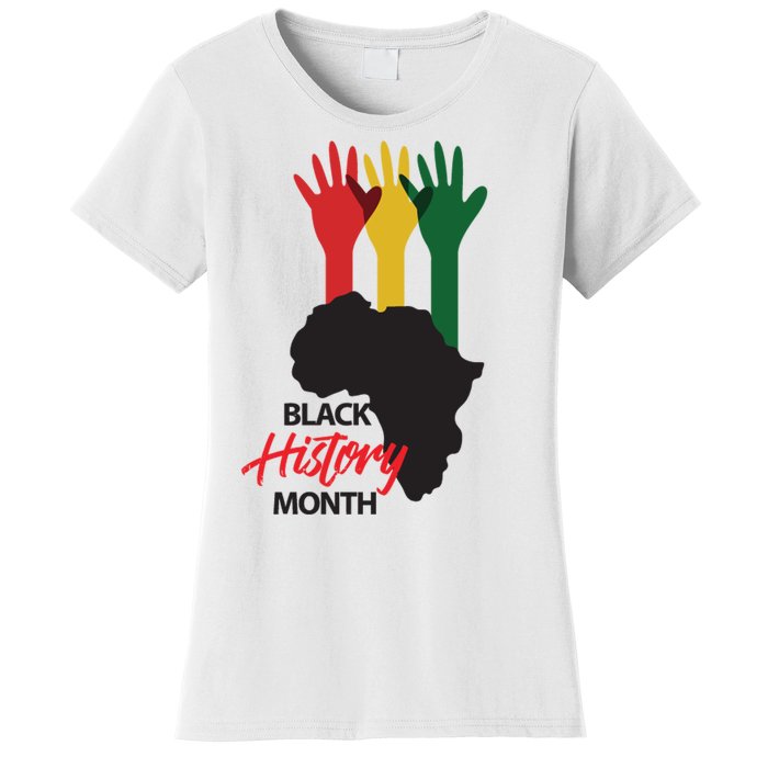 Black History Month Hands Map Women's T-Shirt