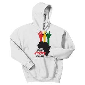 Black History Month Hands Map Kids Hoodie