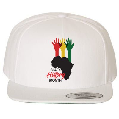 Black History Month Hands Map Wool Snapback Cap