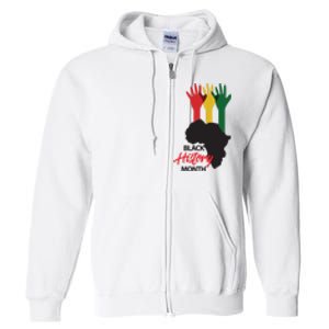 Black History Month Hands Map Full Zip Hoodie