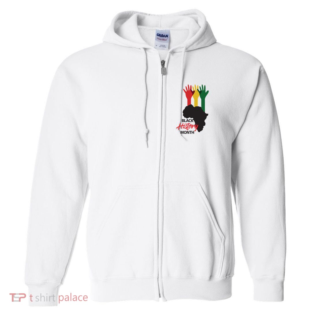 Black History Month Hands Map Full Zip Hoodie