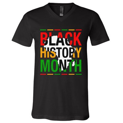 Black History Month African American Melanin Pride Gifts V-Neck T-Shirt