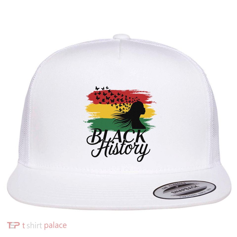 Black History Month African American Women Flat Bill Trucker Hat