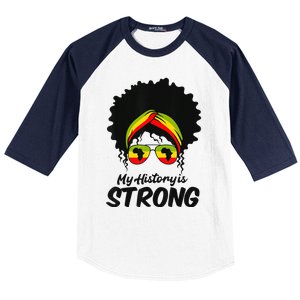 Black History Month My History Is Strong Baseball Sleeve Shirt