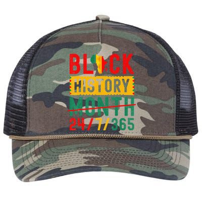 Black History Month One Month Cant Hold Our History 24 7 365 Retro Rope Trucker Hat Cap