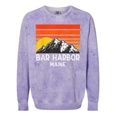 Bar Harbor Maine Usa Retro Vintage Mountain Colorblast Crewneck Sweatshirt