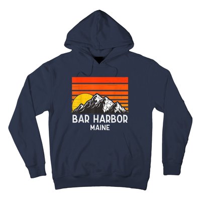 Bar Harbor Maine Usa Retro Vintage Mountain Hoodie