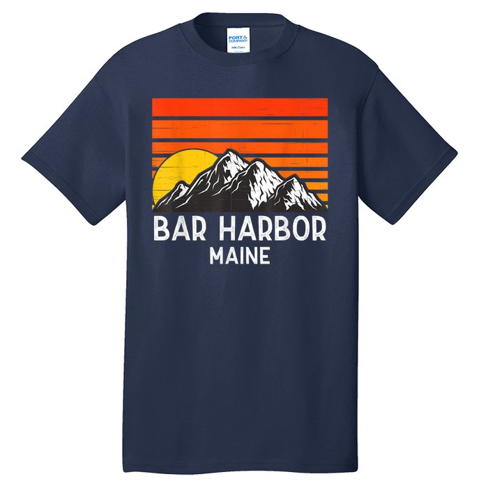 Bar Harbor Maine Usa Retro Vintage Mountain Tall T-Shirt