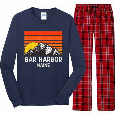 Bar Harbor Maine Usa Retro Vintage Mountain Long Sleeve Pajama Set