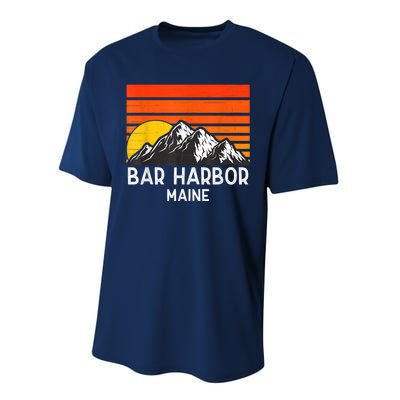 Bar Harbor Maine Usa Retro Vintage Mountain Performance Sprint T-Shirt