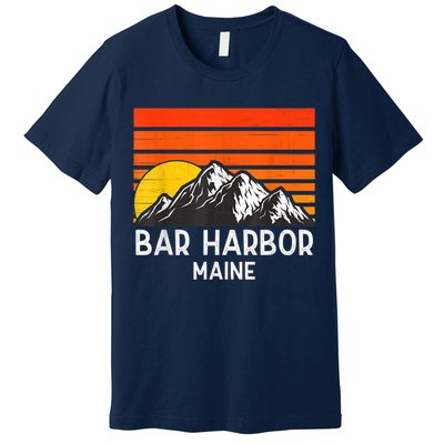 Bar Harbor Maine Usa Retro Vintage Mountain Premium T-Shirt