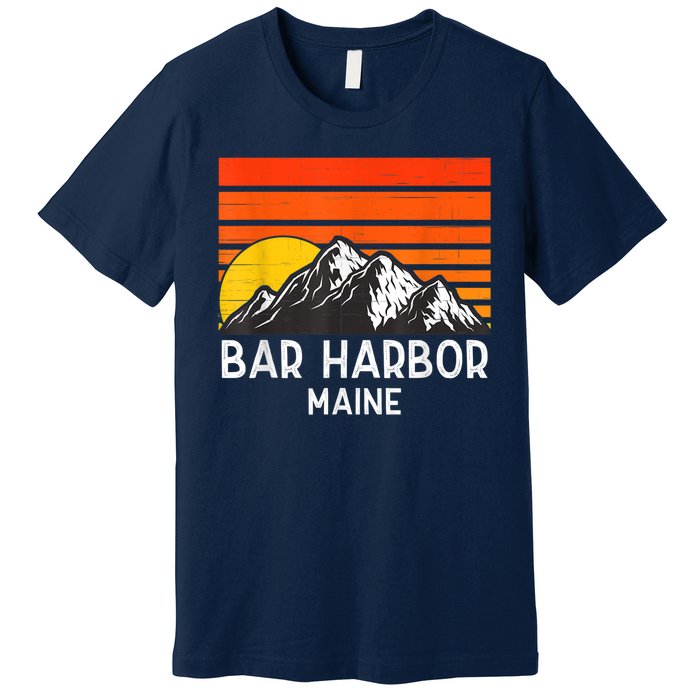 Bar Harbor Maine Usa Retro Vintage Mountain Premium T-Shirt