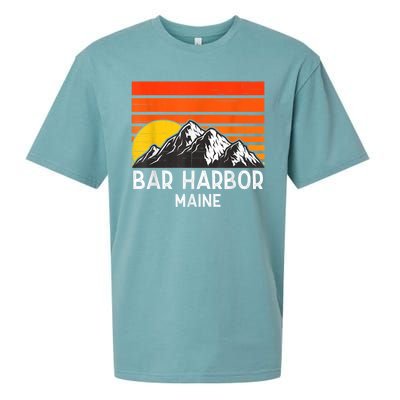 Bar Harbor Maine Usa Retro Vintage Mountain Sueded Cloud Jersey T-Shirt