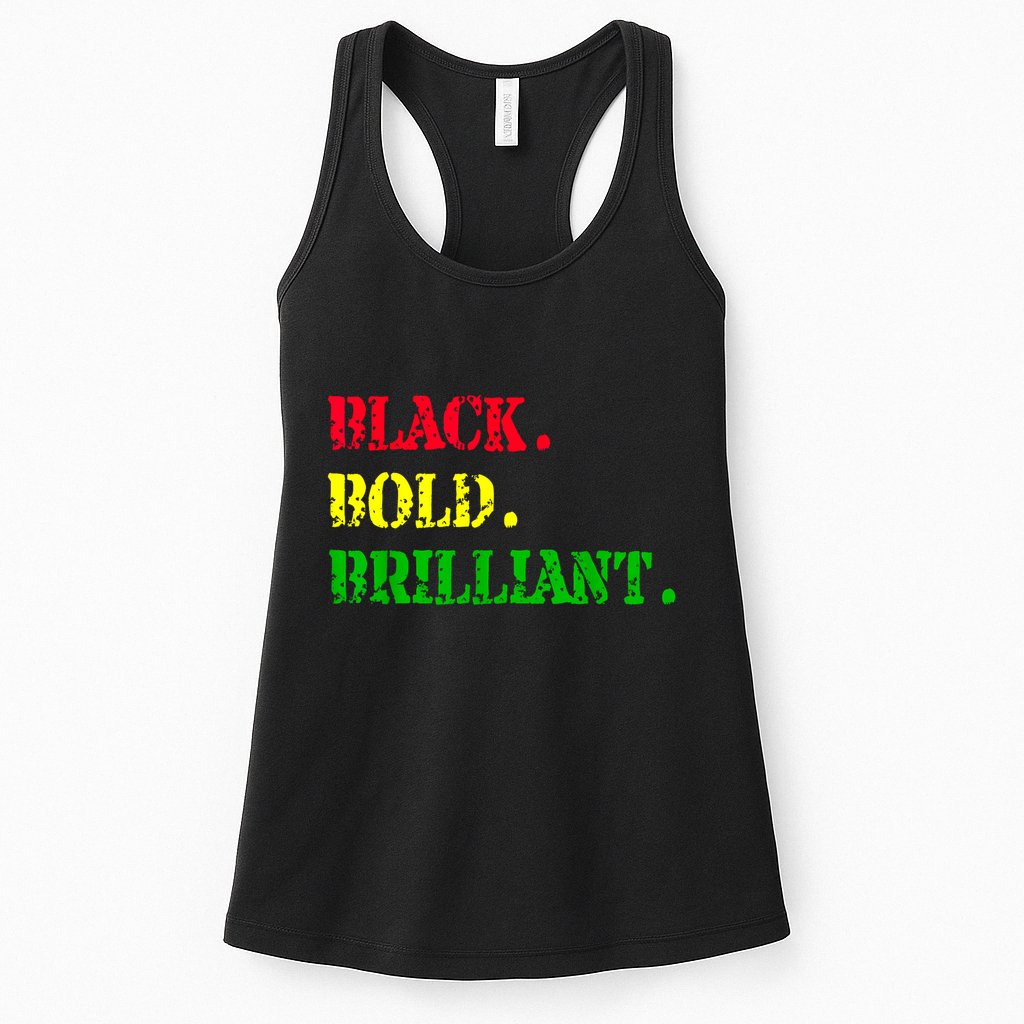 Black History Month Black Bold Brilliant Womens Tank Top