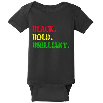 Black History Month Black Bold Brilliant Baby Bodysuit