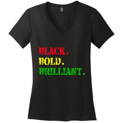 Black History Month Black Bold Brilliant Women's V-Neck T-Shirt