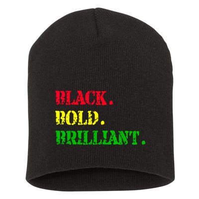 Black History Month Black Bold Brilliant Short Acrylic Beanie
