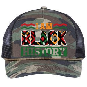 Black History Month I Am Black History Retro Rope Trucker Hat Cap