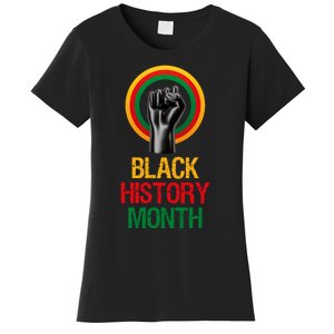 Black History Month African American Black Fist February Women's T-Shirt