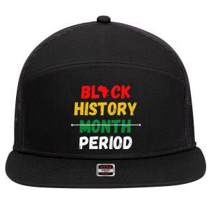 Black History Month Period African Pride BHM 7 Panel Mesh Trucker Snapback Hat