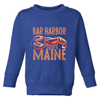 Bar Harbor Maine Lobster Travel Acadia Vintage Gift Toddler Sweatshirt