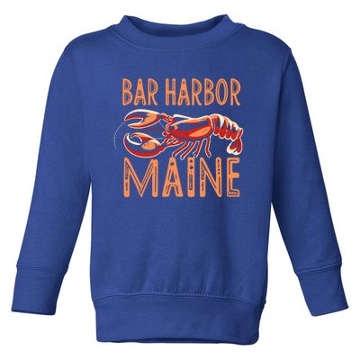 Bar Harbor Maine Lobster Travel Acadia Vintage Gift Toddler Sweatshirt