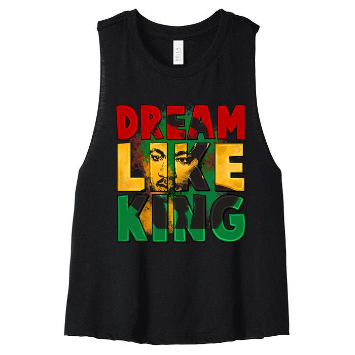 Black History Month Martin Have Dream Luther King Day Gift Women's Racerback Cropped Tank