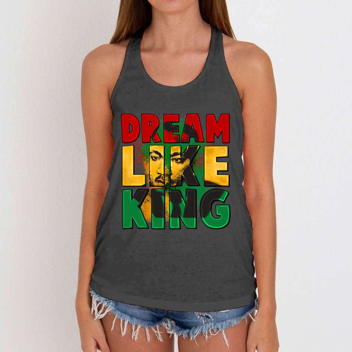 Black History Month Martin Have Dream Luther King Day Gift Women's Knotted Racerback Tank