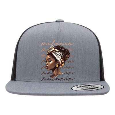 Black History Month African American Black Melanin Queen Flat Bill Trucker Hat