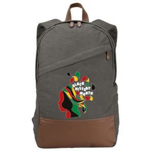 Black History Month Female African Cotton Canvas Backpack