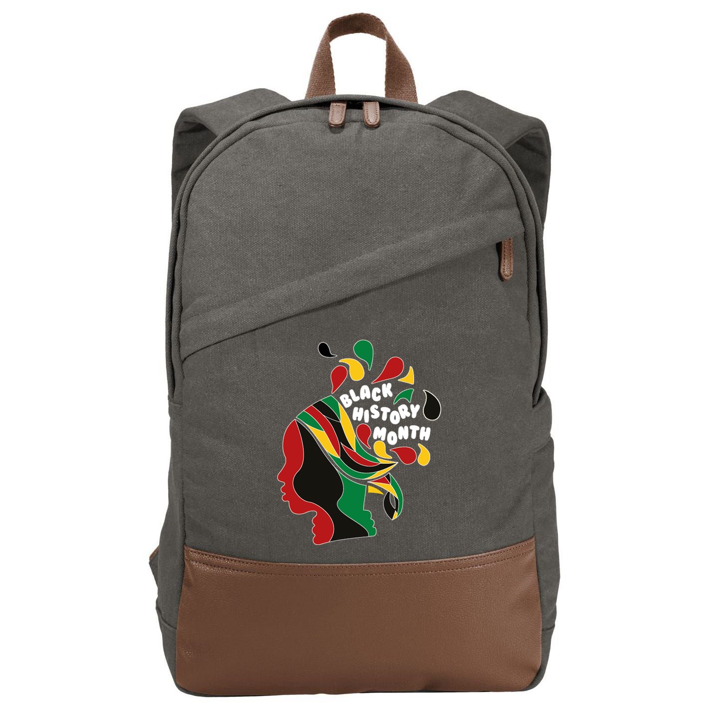 Black History Month Female African Cotton Canvas Backpack
