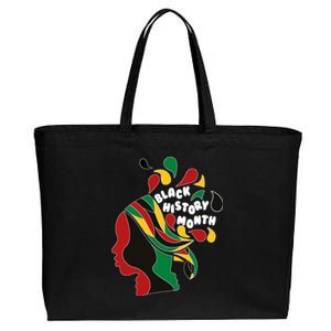 Black History Month Female African Cotton Canvas Jumbo Tote