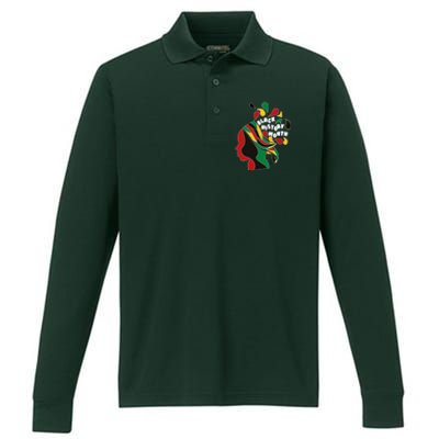 Black History Month Female African Performance Long Sleeve Polo