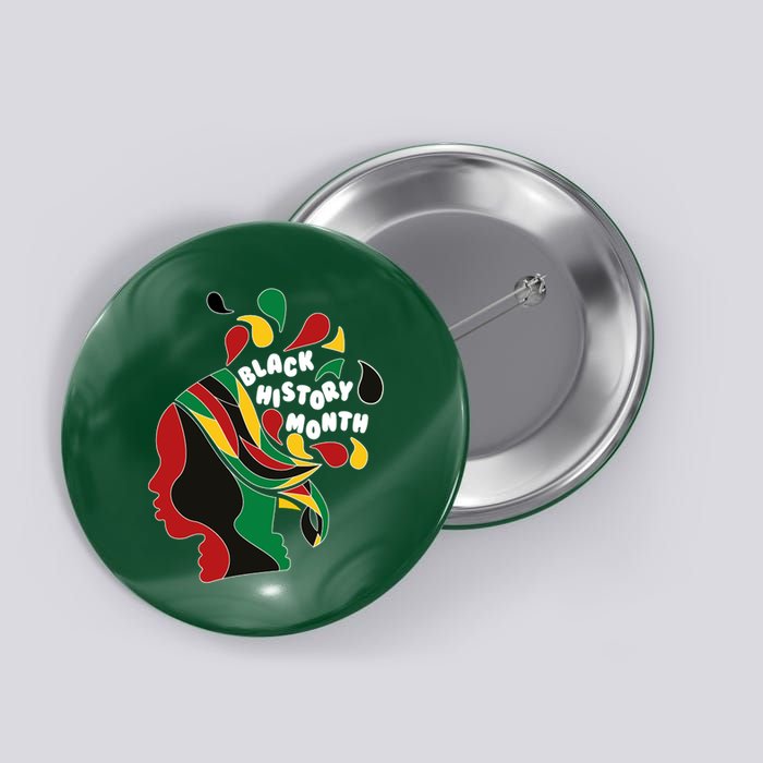 Black History Month Female African Button