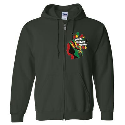 Black History Month Female African Full Zip Hoodie