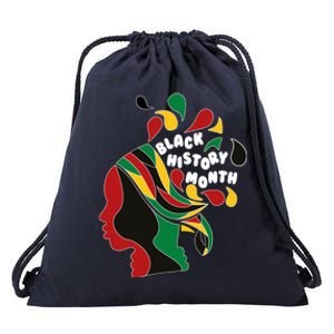 Black History Month Female African Drawstring Bag