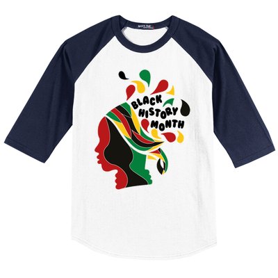 Black History Month Female African Baseball Sleeve Shirt