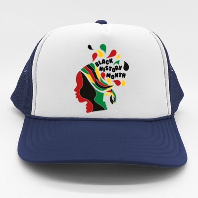 Black History Month Female African Trucker Hat