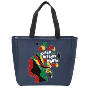 Black History Month Female African Zip Tote Bag