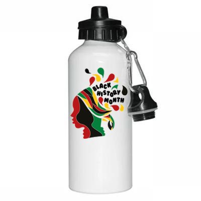 Black History Month Female African Aluminum Water Bottle 