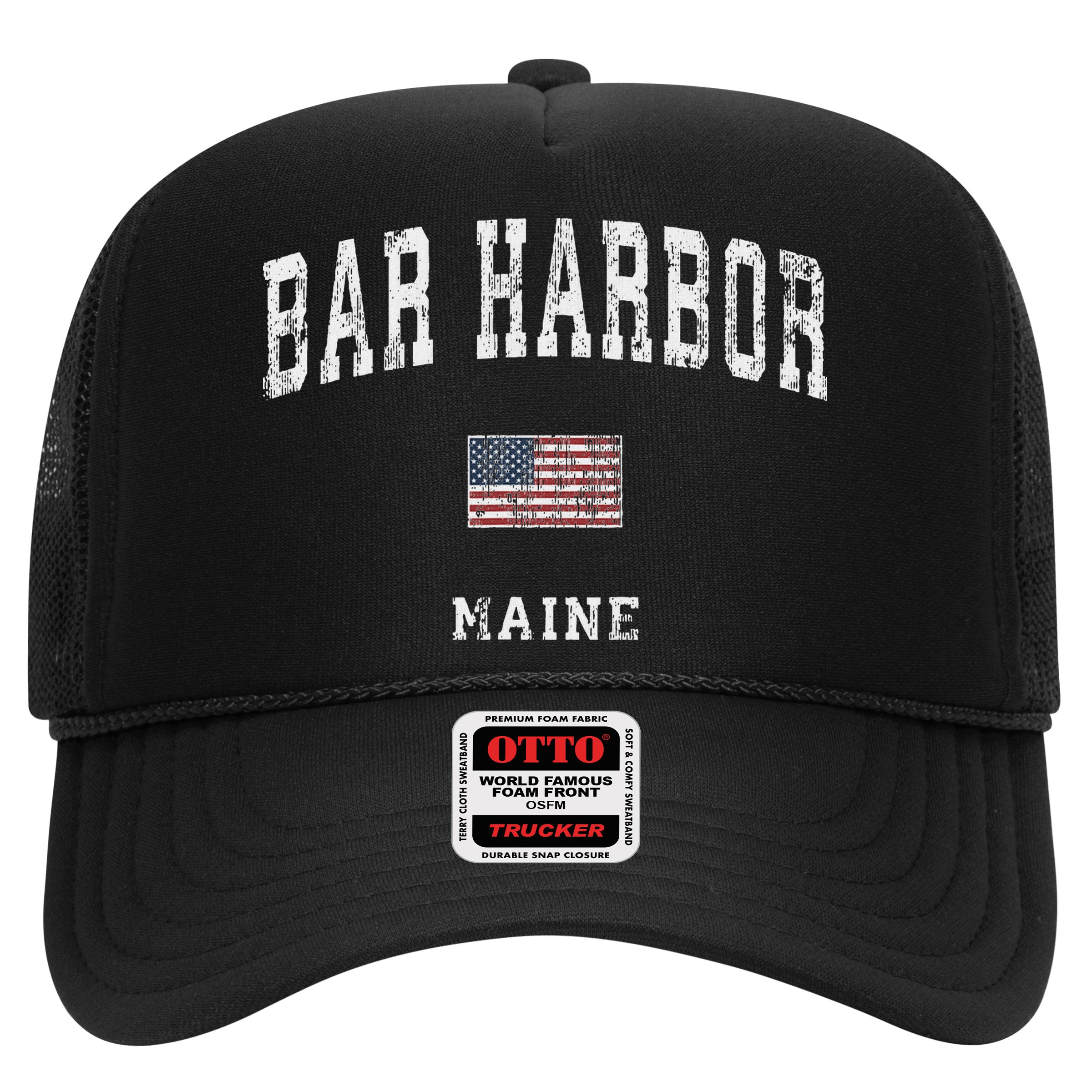 Bar Harbor Maine Me Vintage American Flag Sports Design Hat