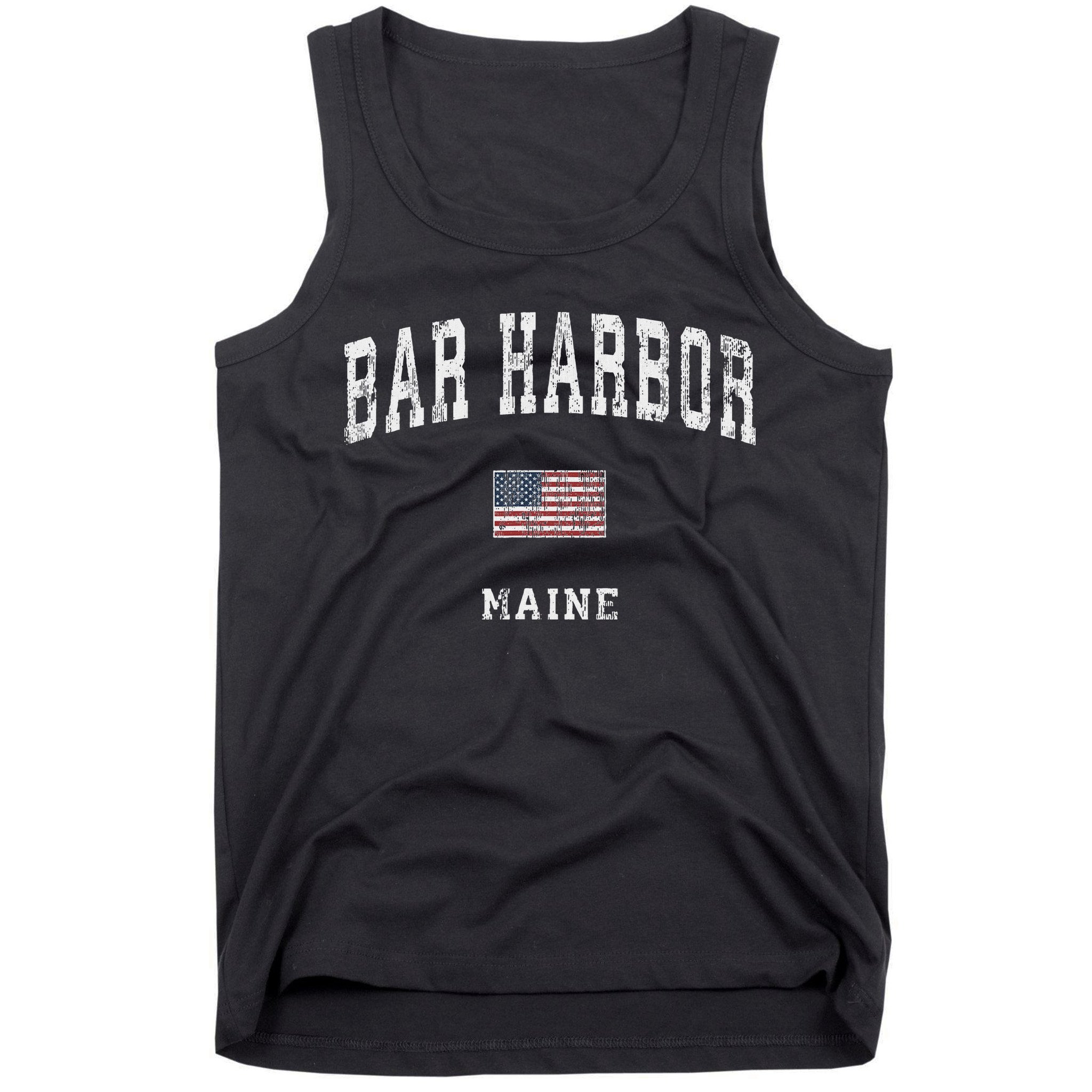Bar Harbor Maine Me Vintage American Flag Sports Design Tank Top