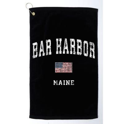 Bar Harbor Maine Me Vintage American Flag Sports Design Golf Towel