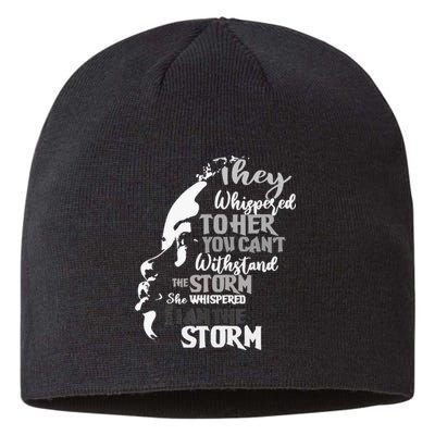 Black History Month African Woman Afro I Am The Storm Sustainable Beanie