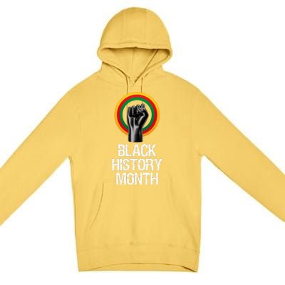 Black History Month African American Black Fist February Premium Pullover Hoodie