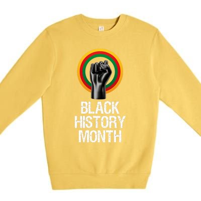 Black History Month African American Black Fist February Premium Crewneck Sweatshirt