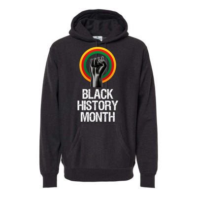 Black History Month African American Black Fist February Premium Hoodie